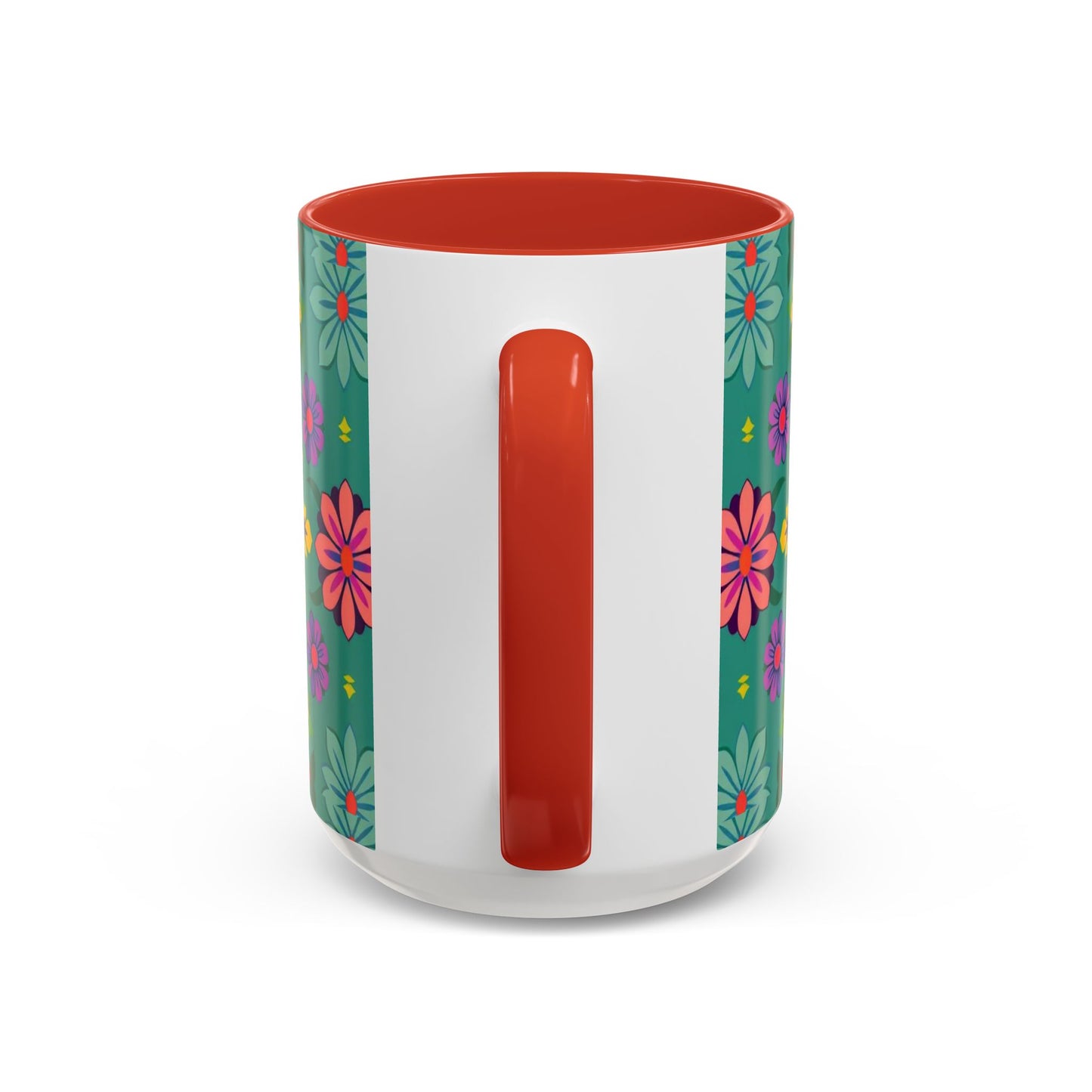 Accent Coffee Mug, Aquarius, Zodiac v3, Flower Pattern, (11, 15oz)