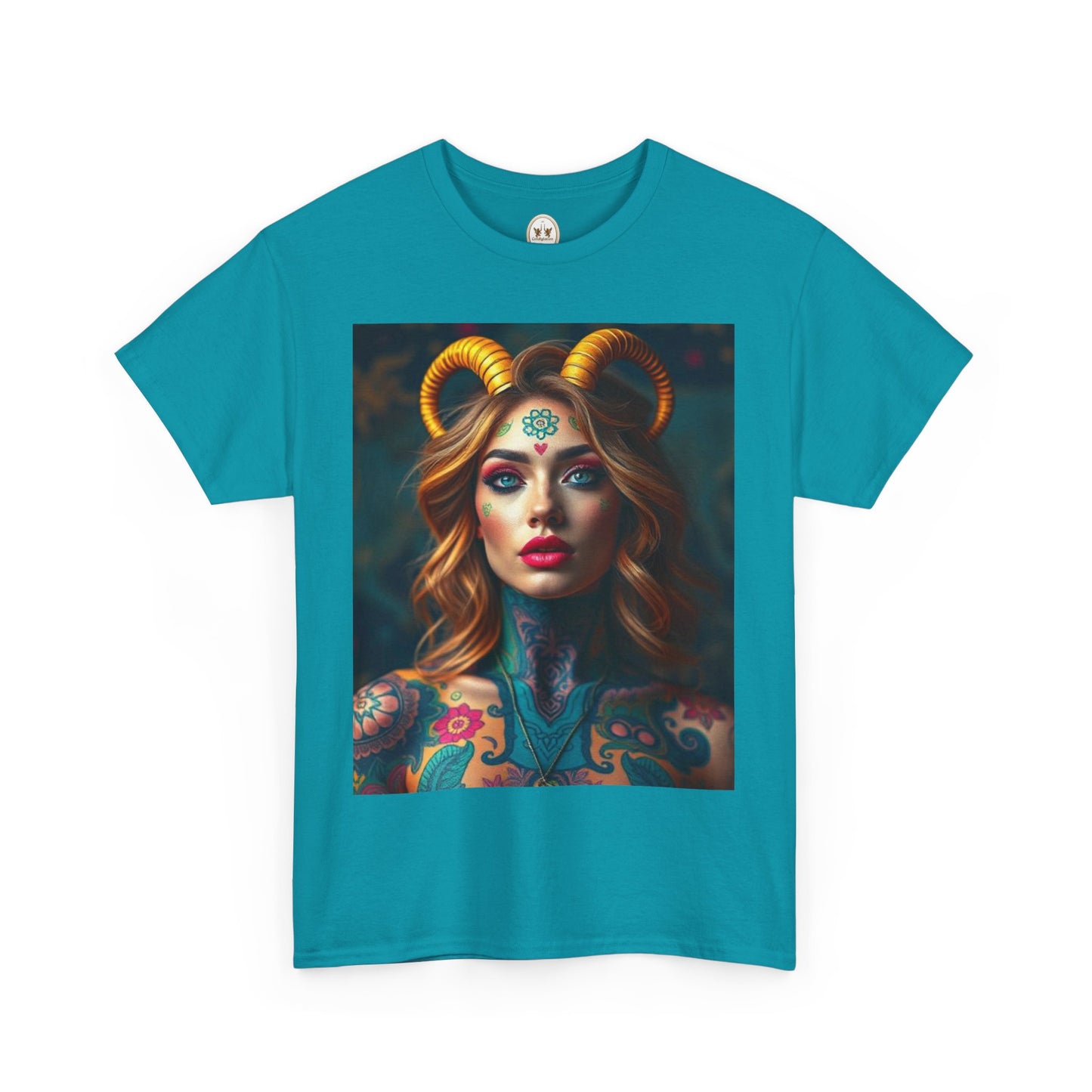 Unisex Heavy Cotton T-Shirt, Capricorn, Zodiac v1, Sexy Art