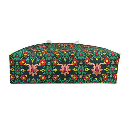 Weekender Bag, Aquarius, Zodiac v4, Flower Pattern