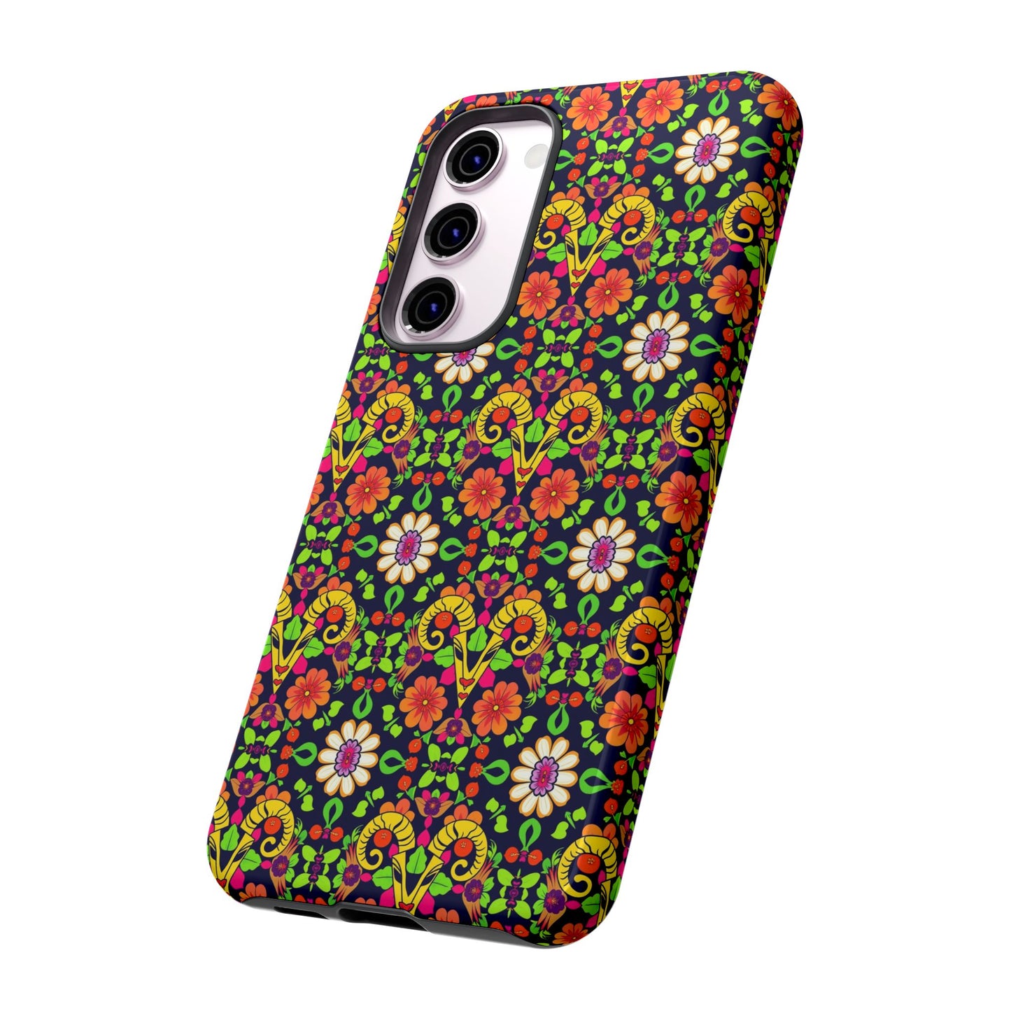 Tough Cases, Aries, Zodiac v4, Flower Pattern