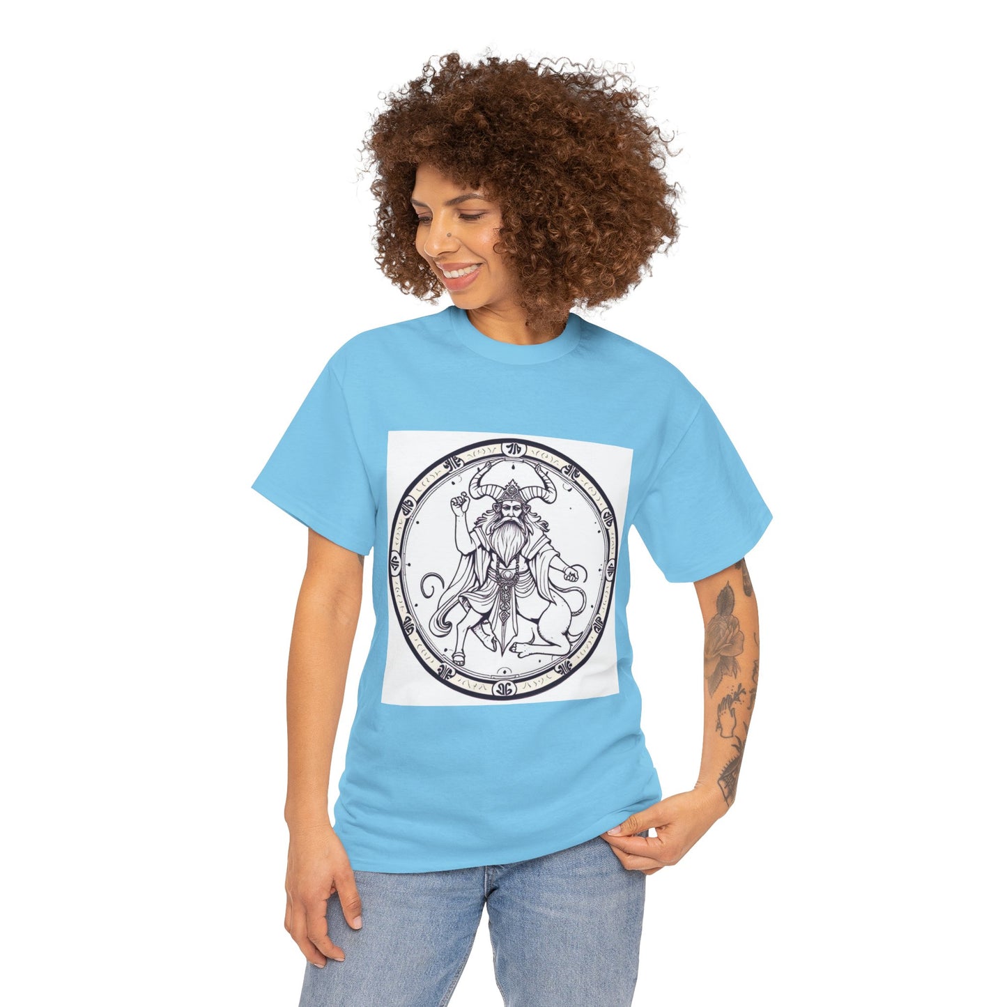 Unisex Heavy Cotton T-Shirt, Bull Centaur, Taurus Zodiac Design