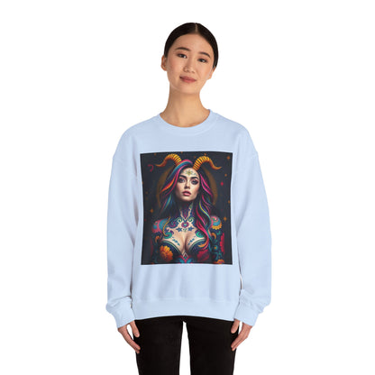 Unisex Heavy Blend™ Crewneck Sweatshirt, Capricorn, Zodiac v3, Sexy Pattern