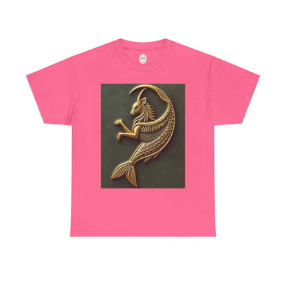 Unisex Heavy Cotton T-Shirt, Capricorn Animal v1, Symbol, Zodiac Design
