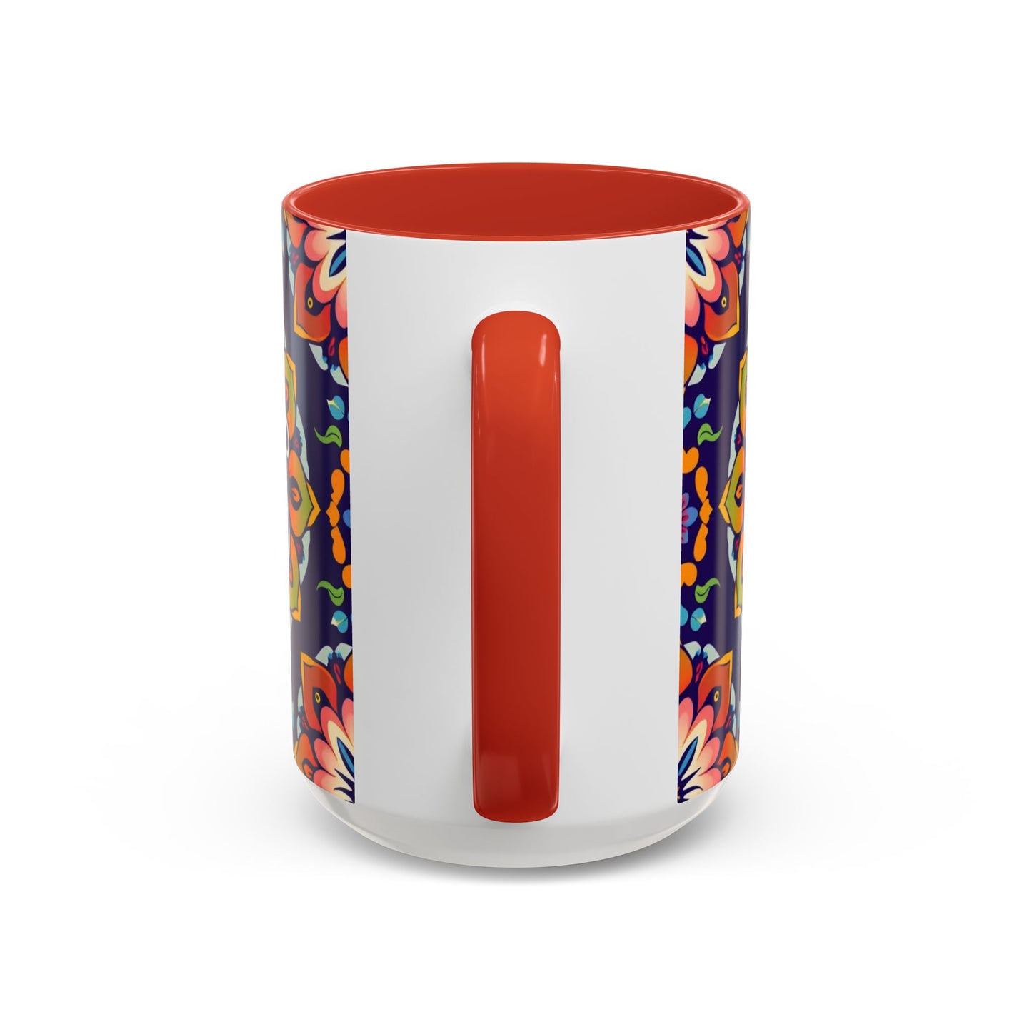 Accent Coffee Mug, Virgo, Zodiac v4. Flower Pattern, (11, 15oz)