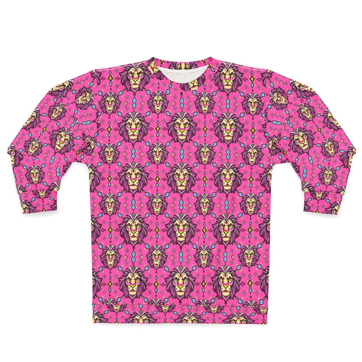 Unisex Sweatshirt (AOP), Leo, Zodiac v1, Jewel Pattern