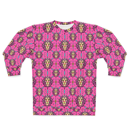 Unisex Sweatshirt (AOP), Leo, Zodiac v1, Jewel Pattern