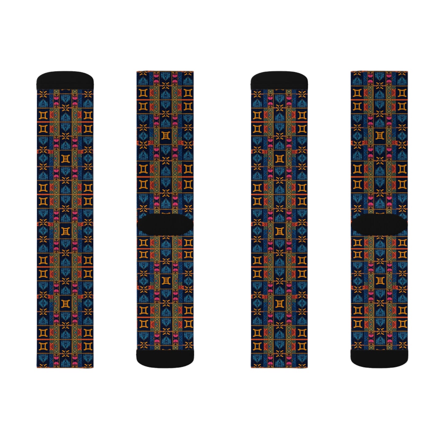 Sublimation Socks, Gemini, Zodiac v2, Shapes Pattern