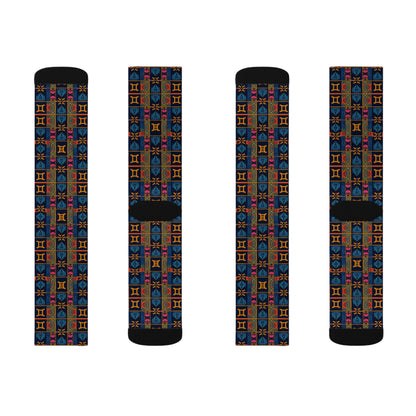 Sublimation Socks, Gemini, Zodiac v2, Shapes Pattern