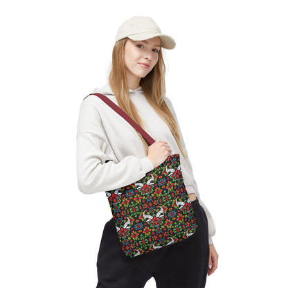 Tote Bag (AOP), Taurus, Zodiac v1, Flower Pattern