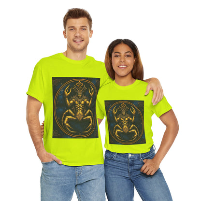 Unisex Heavy Cotton T-Shirt, Scorpion King 1v, Cancer Zodiac Design