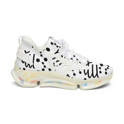 Women's Mesh Sneakers, Constellation & Symbol, Virgo Zodiac Sign, AOP