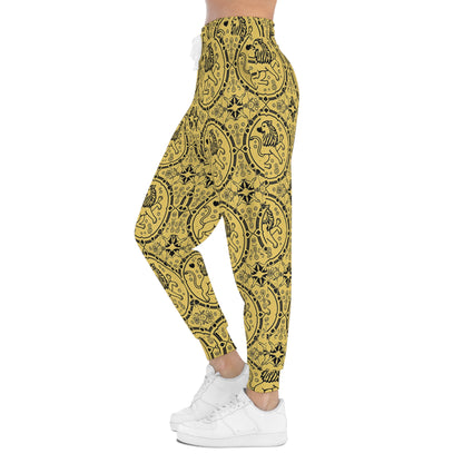 Athletic Joggers, Zodiac Design, Pattern v1, Leo, AOP