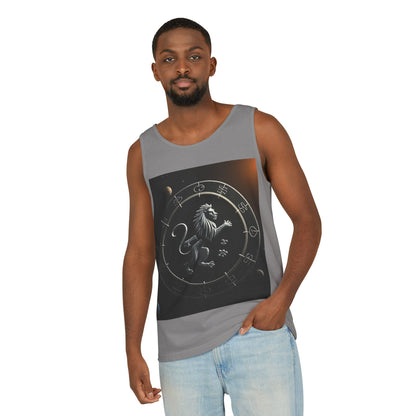 Unisex Garment-Dyed, Tank Top, Leo Design, Space Animal, 100% US cotton