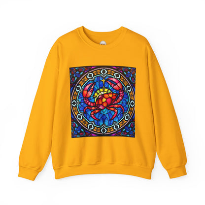 Unisex Heavy Blend™ Crewneck Sweatshirt, Glass 1, Cancer Zodiac Design