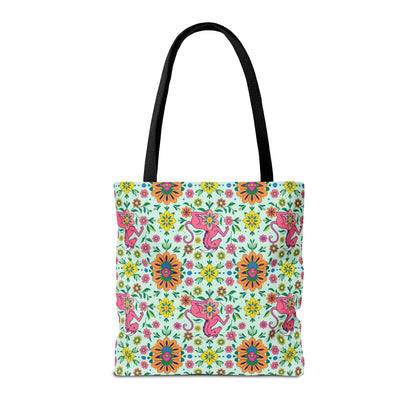 Tote Bag (AOP), Aquarius, Zodiac, Flower Pattern