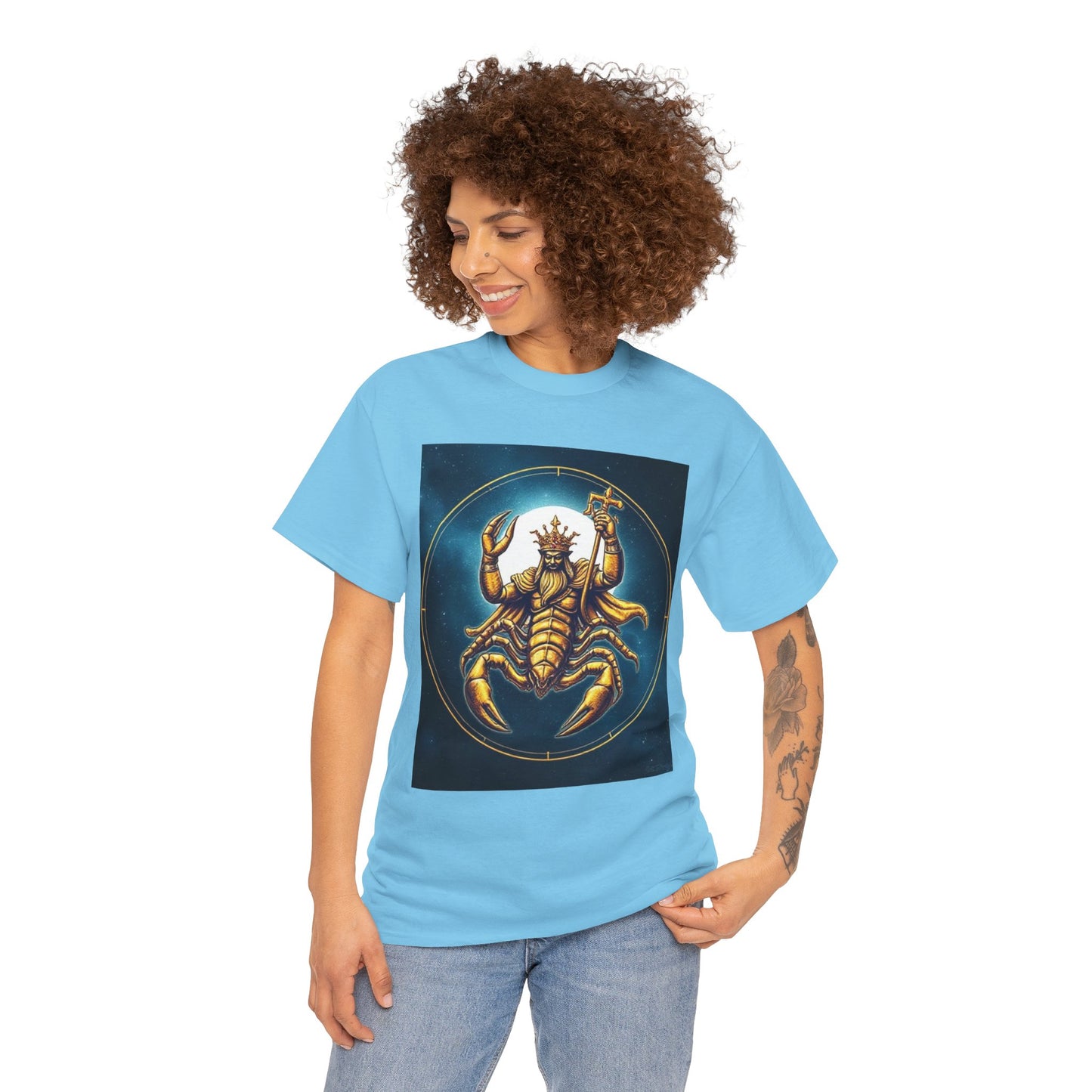 Unisex Heavy Cotton T-Shirt, Moon, Scorpio Zodiac Design