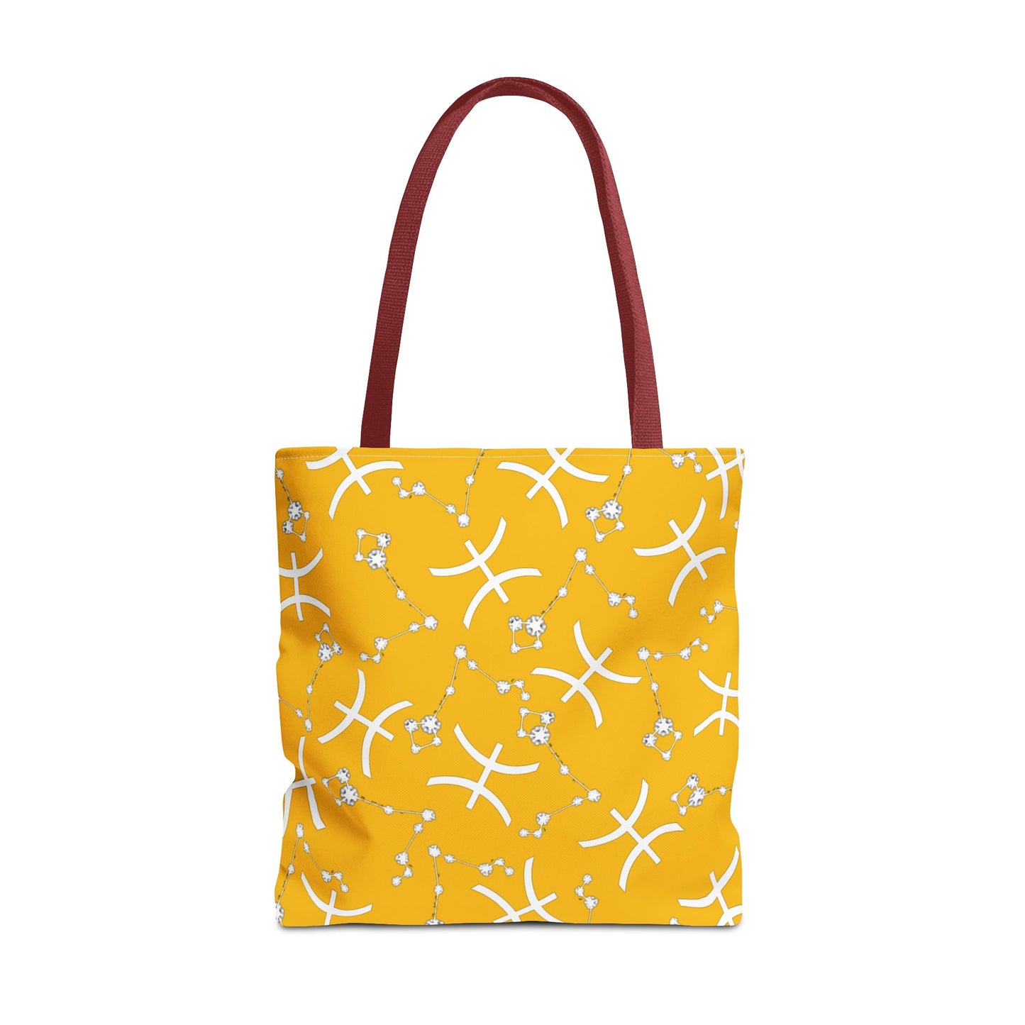 Tote Bag, Pisces Zodiac Sign, AOP, (Yellow, White)