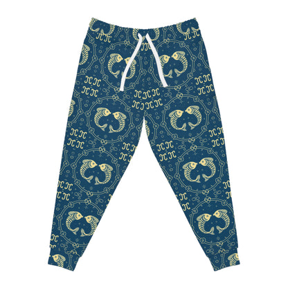 Athletic Joggers, Zodiac Design, Pattern, Pisces, AOP