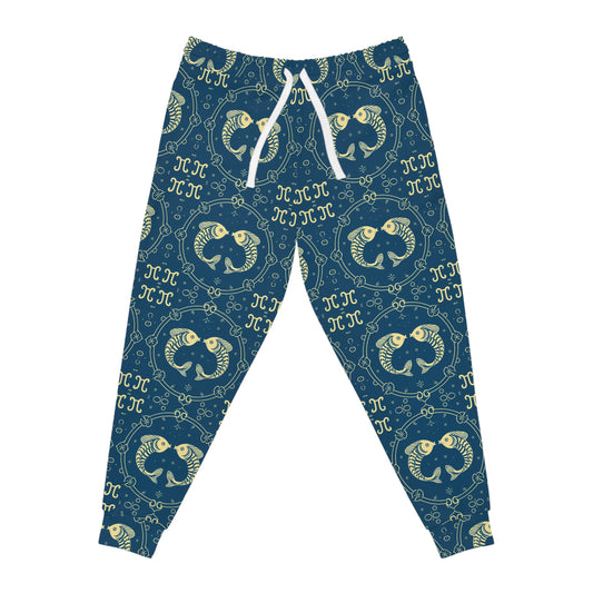 Athletic Joggers, Zodiac Design, Pattern, Pisces, AOP
