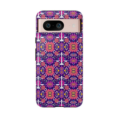 Tough Cases, Libra, Zodiac v4, Flower Pattern