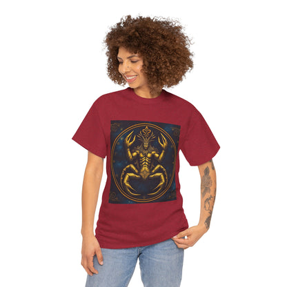Unisex Heavy Cotton T-Shirt, Scorpion King, Cancer Zodiac Design