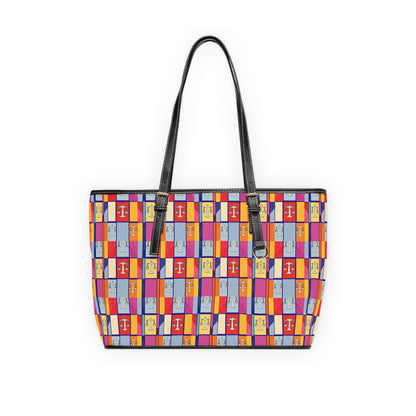 Leather Shoulder Bag, Libra, Zodiac v3, Shapes Pattern