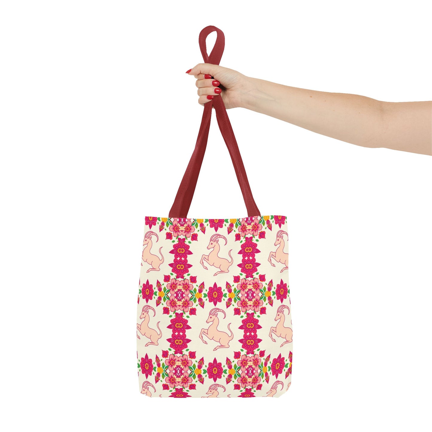 Tote Bag (AOP), Capricorn, Zodiac, Flower Pattern