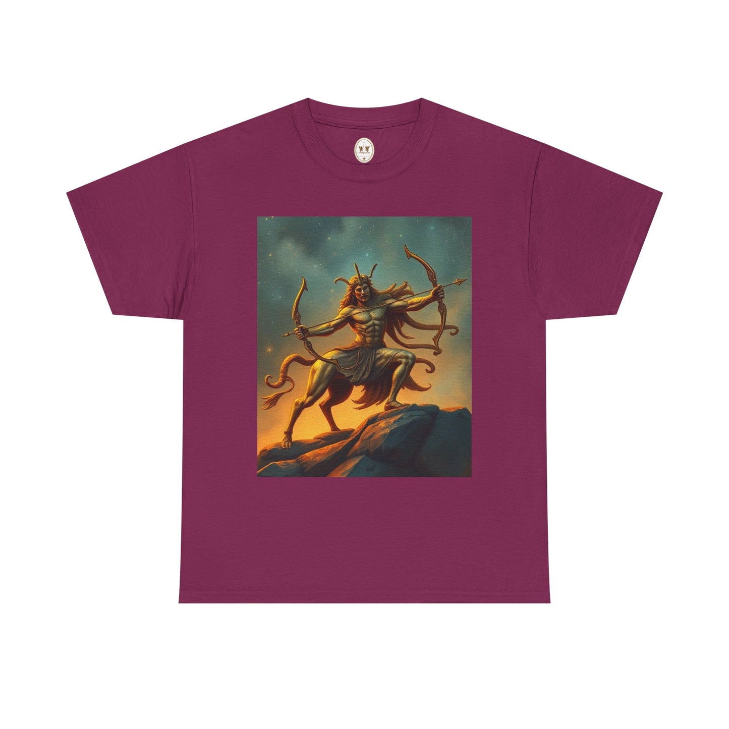 Unisex Heavy Cotton T-Shirt, Arrow Centaur, Sagittarius Zodiac Design