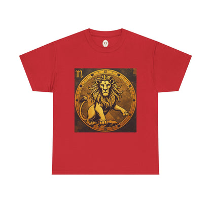 Unisex Heavy Cotton T-Shirt, Gold Lion v1, Leo Zodiac Design