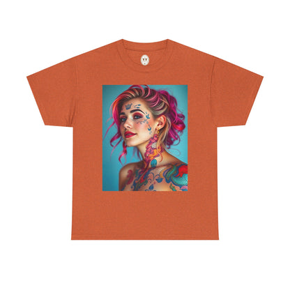 Unisex Heavy Cotton T-Shirt, Pisces, Zodiac v3, Sexy Art