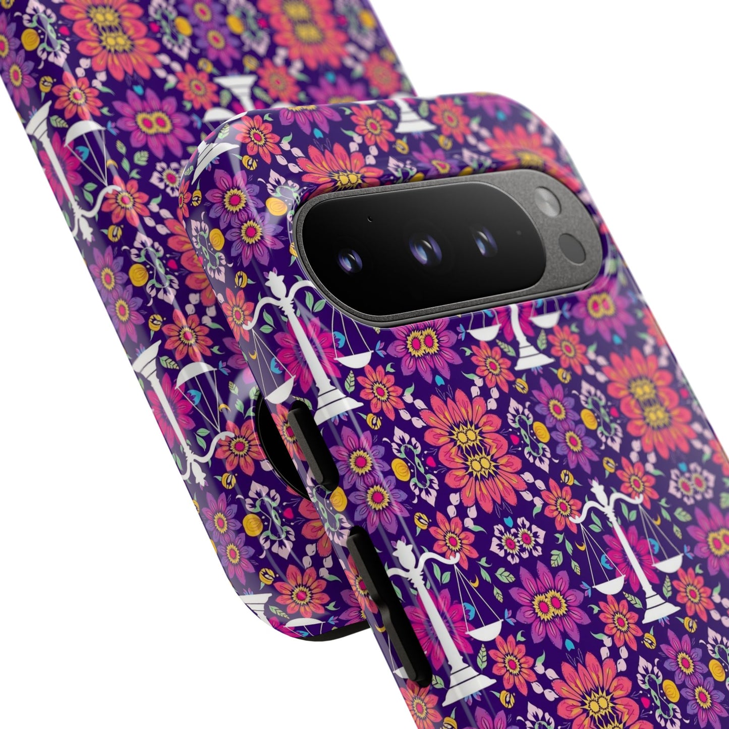 Tough Cases, Libra, Zodiac v4, Flower Pattern