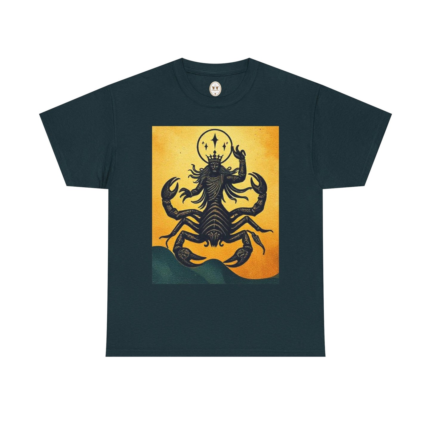 Unisex Heavy Cotton T-Shirt, Scorpion King, Print Art v1, Scorpio Zodiac Design