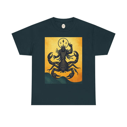 Unisex Heavy Cotton T-Shirt, Scorpion King, Print Art v1, Scorpio Zodiac Design