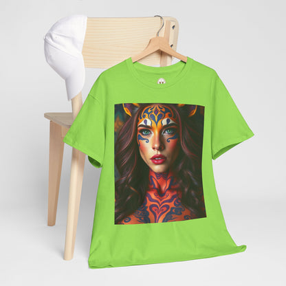 Unisex Heavy Cotton T-Shirt, Leo, Zodiac, Sexy Art