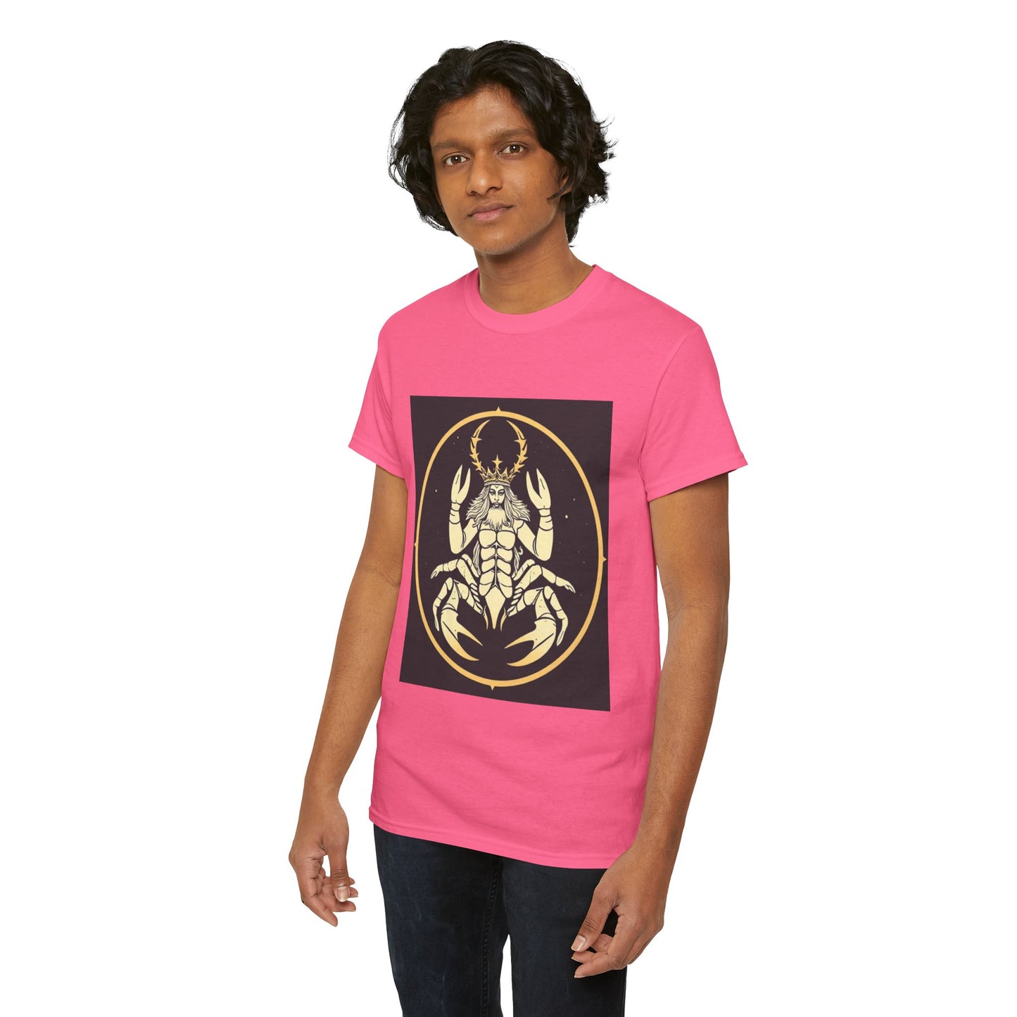 Unisex Heavy Cotton T-Shirt, Scorpio King, Print Art, Zodiac Design