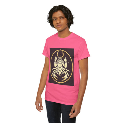 Unisex Heavy Cotton T-Shirt, Scorpio King, Print Art, Zodiac Design
