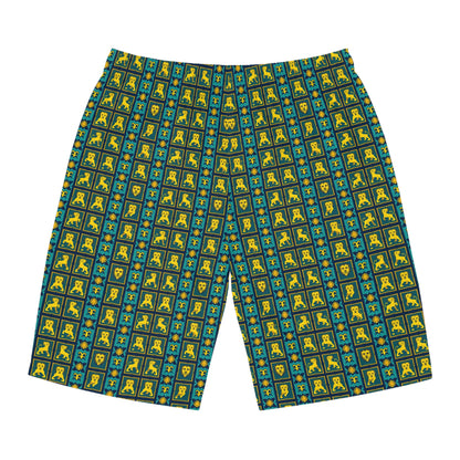 Men's Board Shorts, (AOP), Leo, Zodiac, Shape Pattern