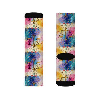 Sublimation Socks, Libra, Zodiac v2, Pattern