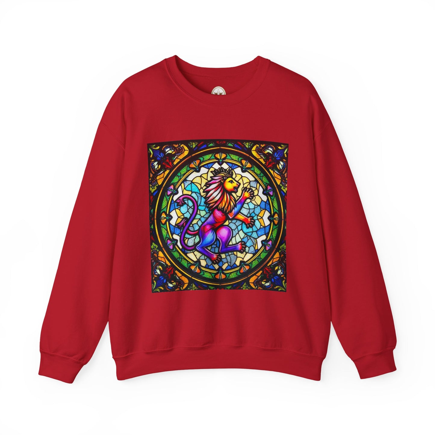 Unisex Heavy Blend™ Crewneck Sweatshirt, Glass, Leo Zodiac Design