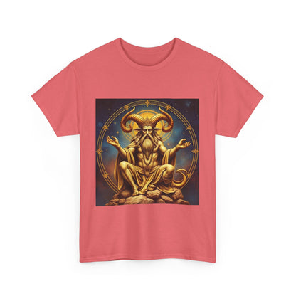 Unisex Heavy Cotton T-Shirt, On The Throne, Taurus Zodiac Design
