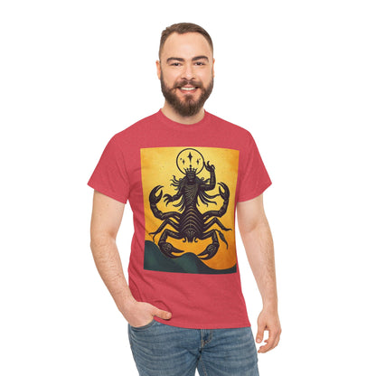 Unisex Heavy Cotton T-Shirt, Scorpion King, Print Art, Scorpio Zodiac Design
