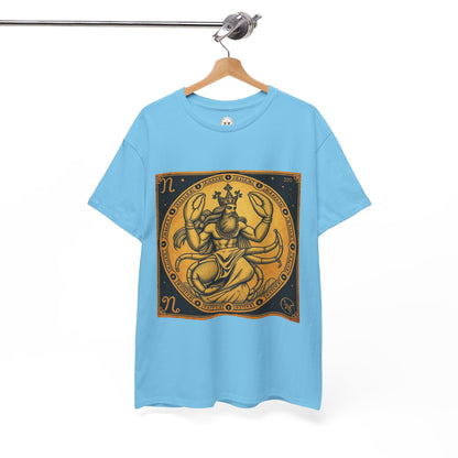 Unisex Heavy Cotton T-Shirt, Crab King v1, Cancer Zodiac Design