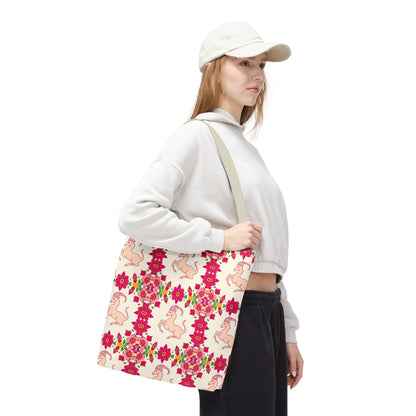 Tote Bag (AOP), Capricorn, Zodiac, Flower Pattern