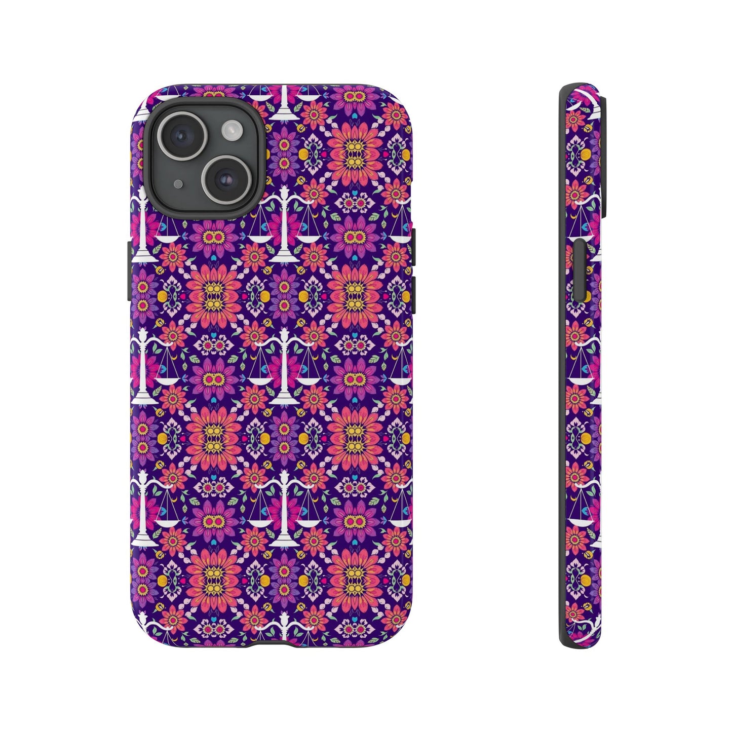 Tough Cases, Libra, Zodiac v4, Flower Pattern