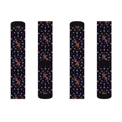 Sublimation Socks, Capricorn, Zodiac v2, Jewel Pattern