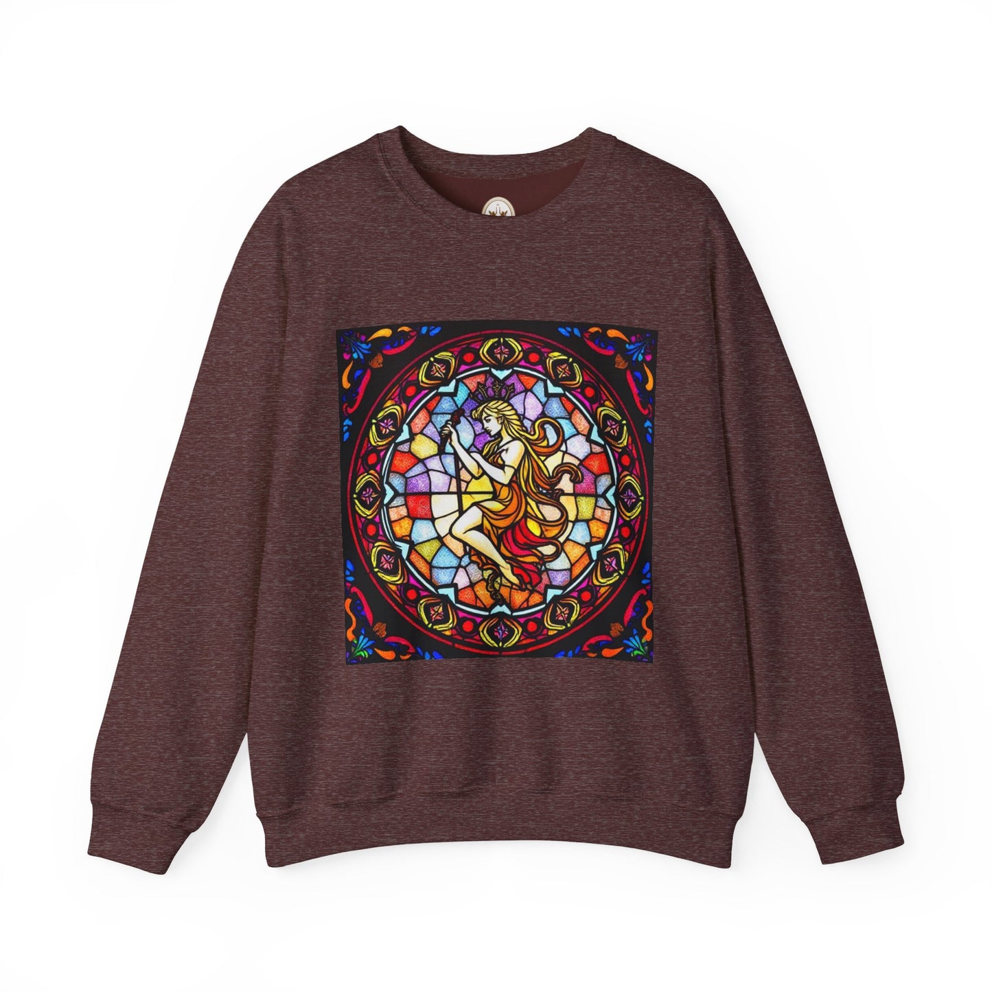 Unisex Heavy Blend™ Crewneck Sweatshirt, Glass, Virgo Zodiac Design