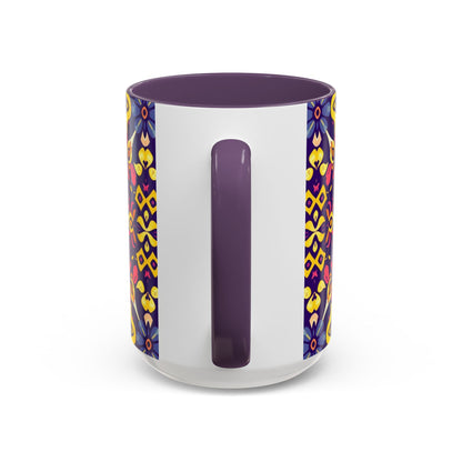 Accent Coffee Mug, Capricorn, Zodiac v1, Flower Pattern, (11, 15oz)