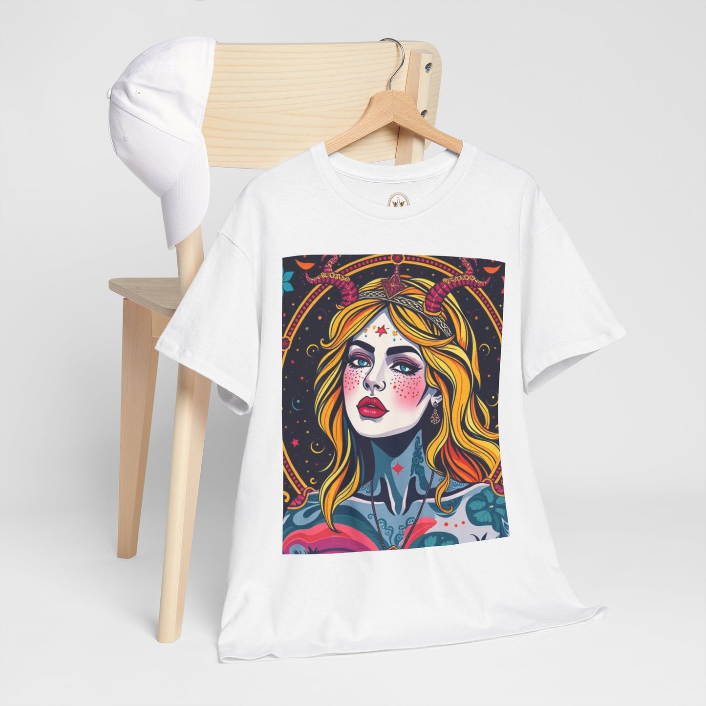 Unisex Heavy Cotton T-Shirt, Virgo, Zodiac v2, Sexy Art