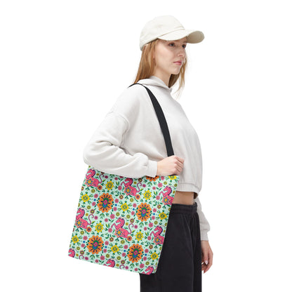 Tote Bag (AOP), Aquarius, Zodiac, Flower Pattern