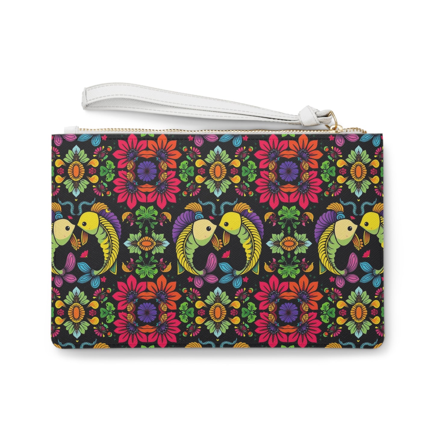 Clutch Bag, Pisces, Zodiac, Flower Pattern